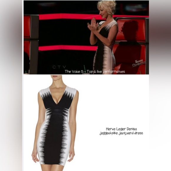 Herve Leger Denisa Jagged-Pike Jacquard Bandage Dress: Size Small - Picture 5 of 7